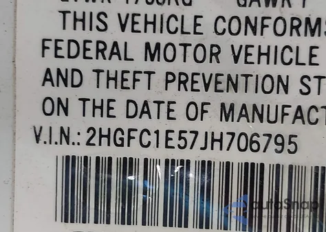 2018 Honda Civic Si из США, поврежденный, VIN 2HGFC1E57JH706795